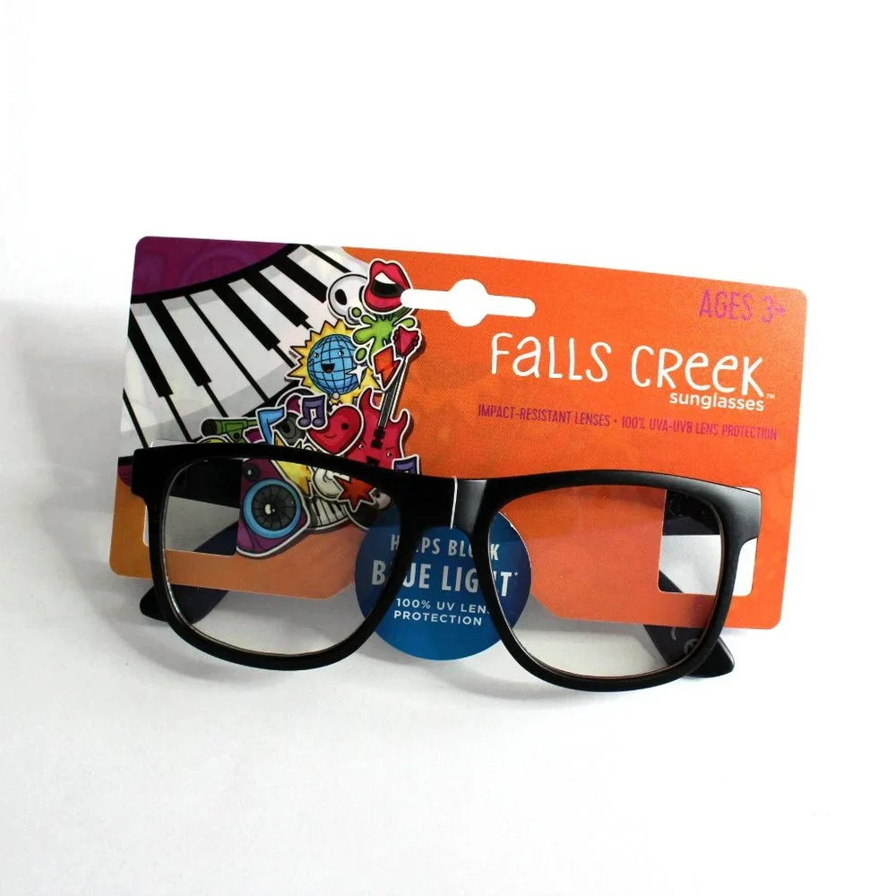 Falls Creek Boy's Sunglasses Youth 3+ Black Camo 100% UVA UVB Blue Light